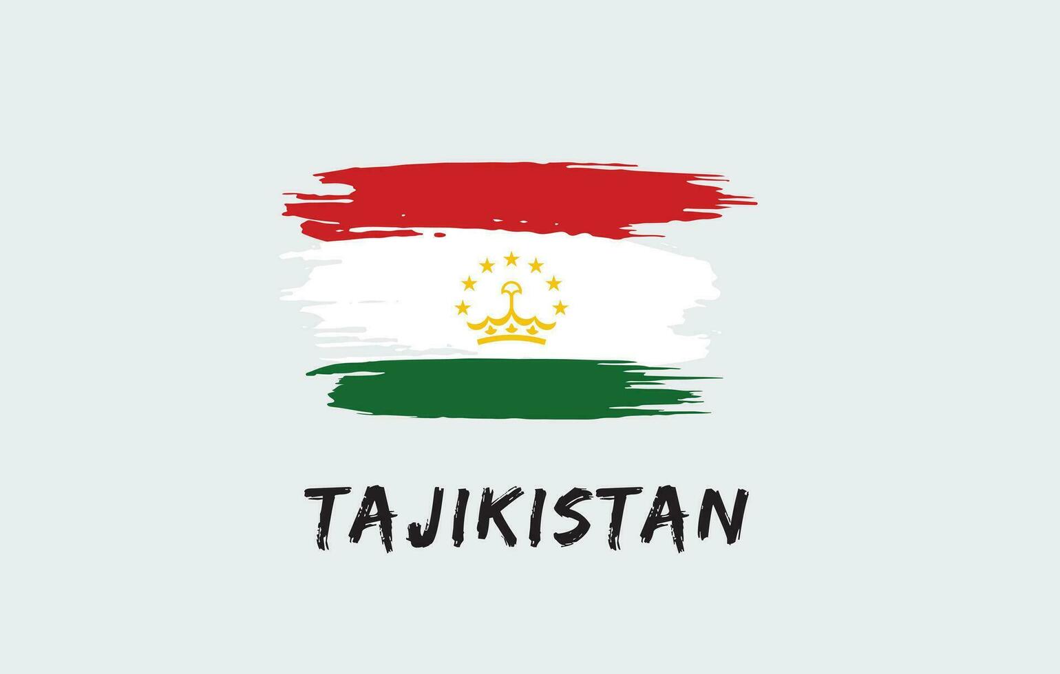 Tajikistan brush painted national country flag Painted texture white background National day or Independence day design for celebration Vector illustration