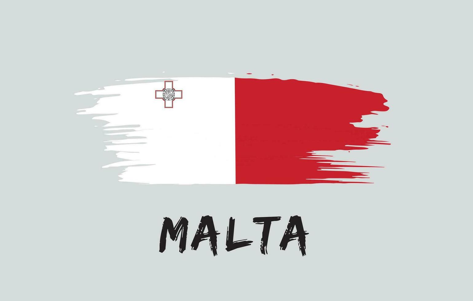 Malta cepillo pintado nacional país bandera pintado textura blanco antecedentes nacional día o independencia día diseño para celebracion vector ilustración