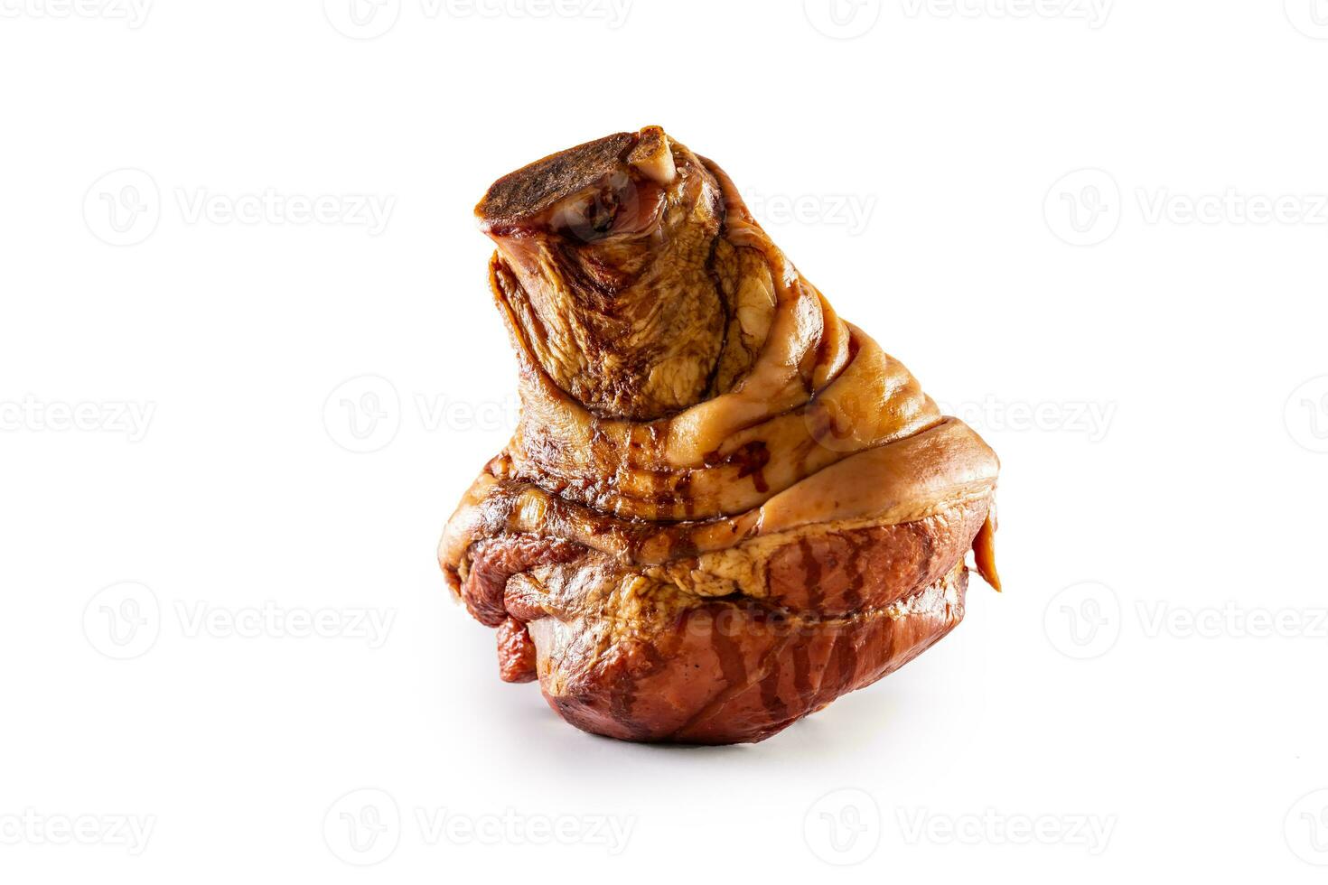 Smoked pork bavarian knee isolated on white background photo