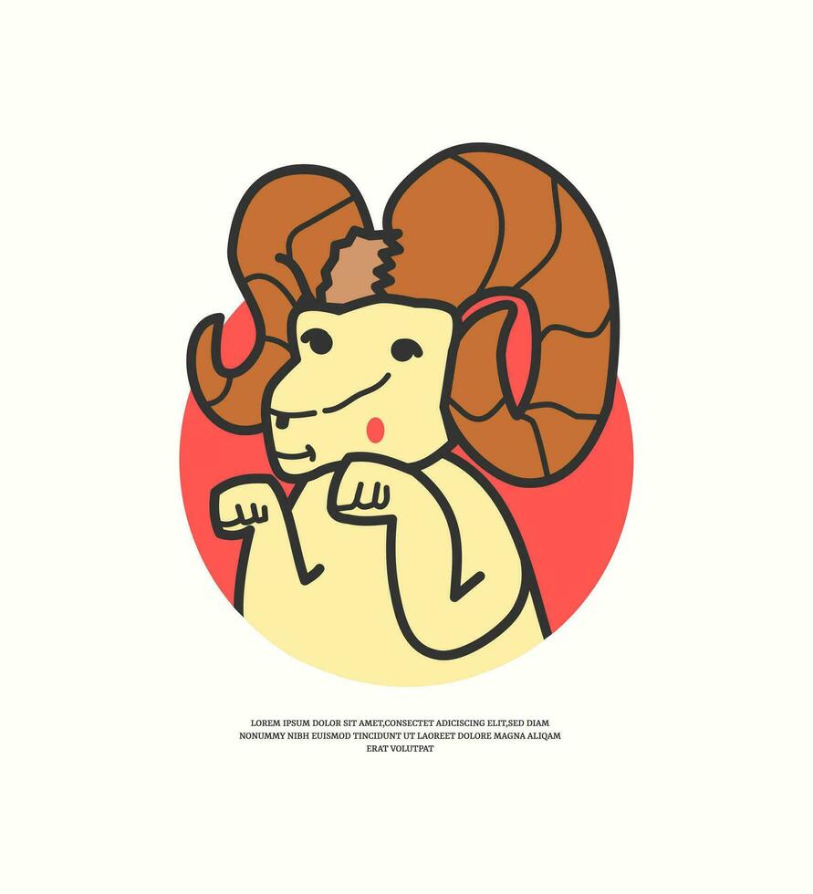 funny goat head vector illustration mascot design
