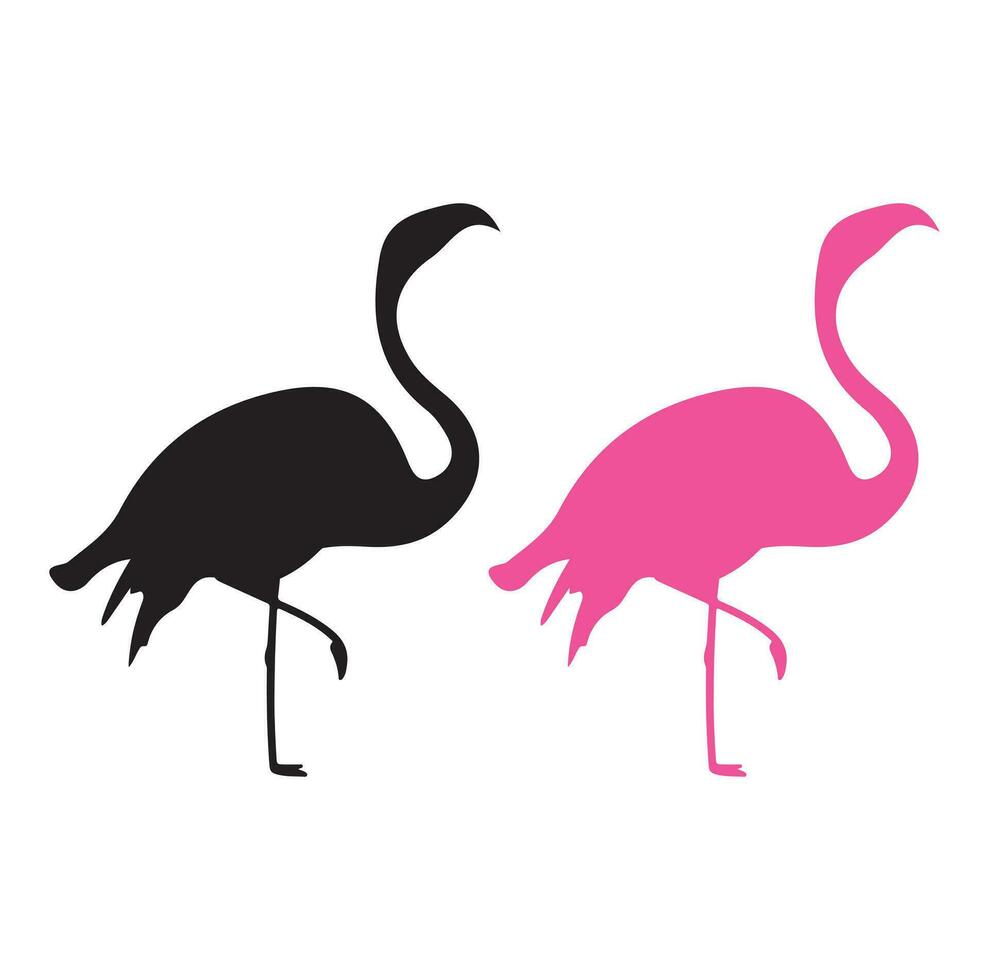 Vector Image Of Silhouette Flamingo