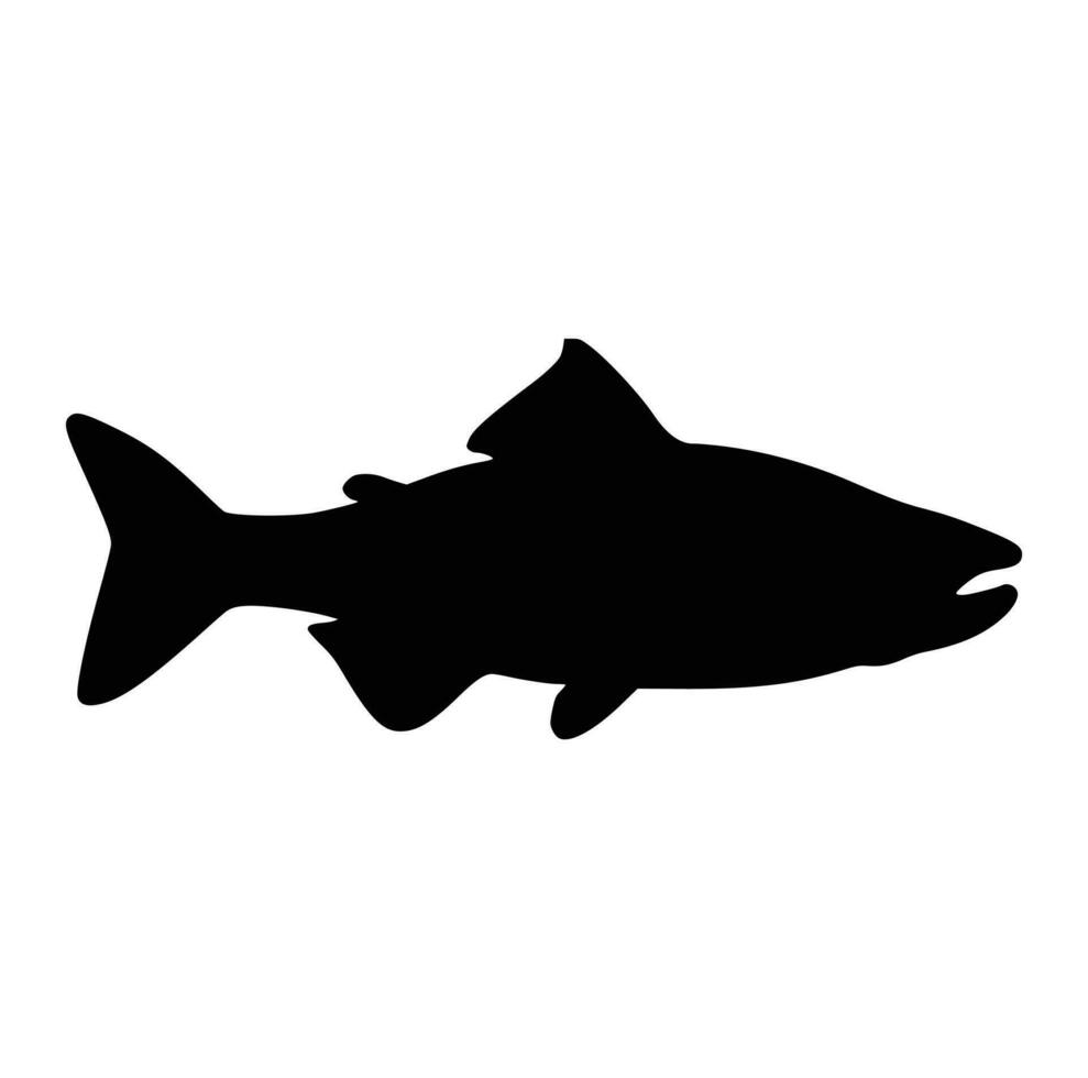 negro y blanco de bocazas bajo pescado vector