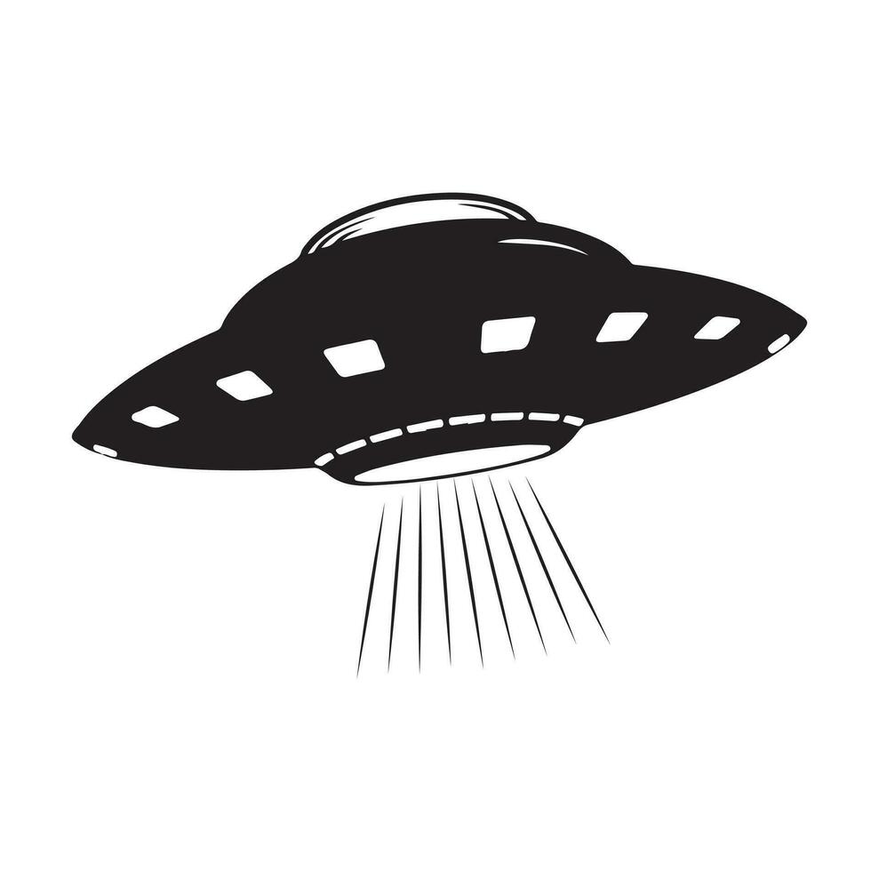 Ufo vector illustration unidentified flying object saucer cosmic vessel
