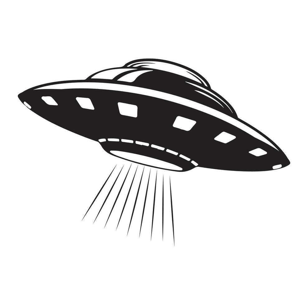 Ufo vector illustration unidentified flying object saucer cosmic vessel