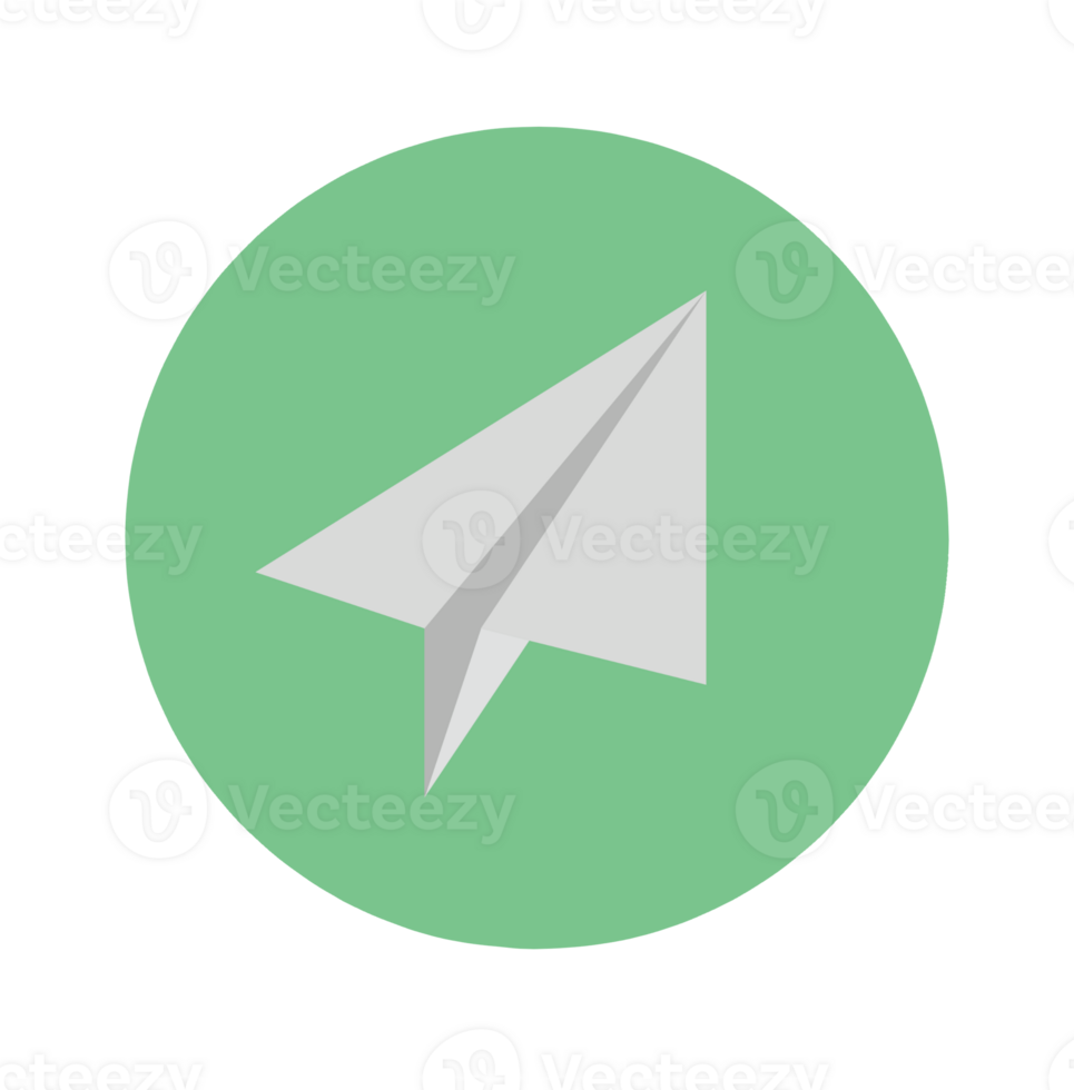 verde papel avión icono diseño charla o correo icono png