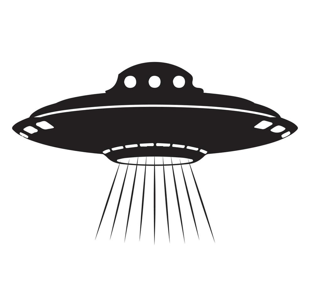Ufo vector illustration unidentified flying object saucer cosmic vessel