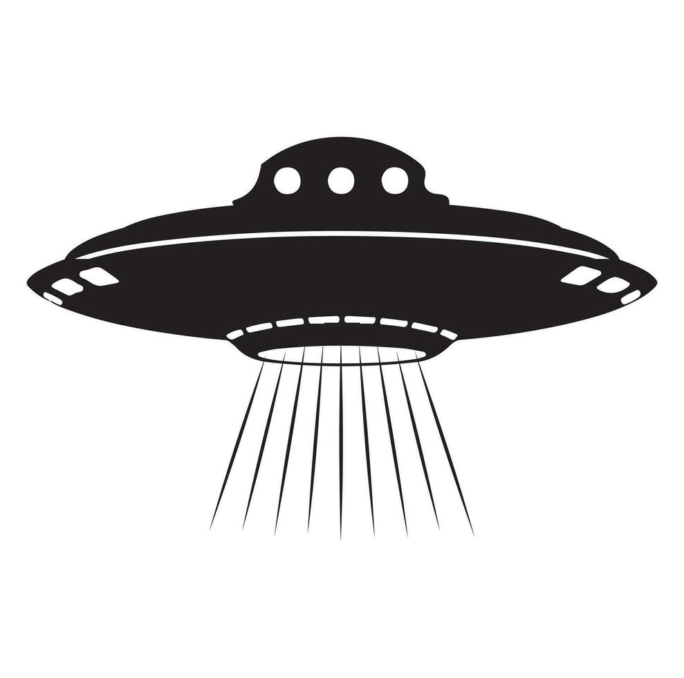 Ufo vector illustration unidentified flying object saucer cosmic vessel