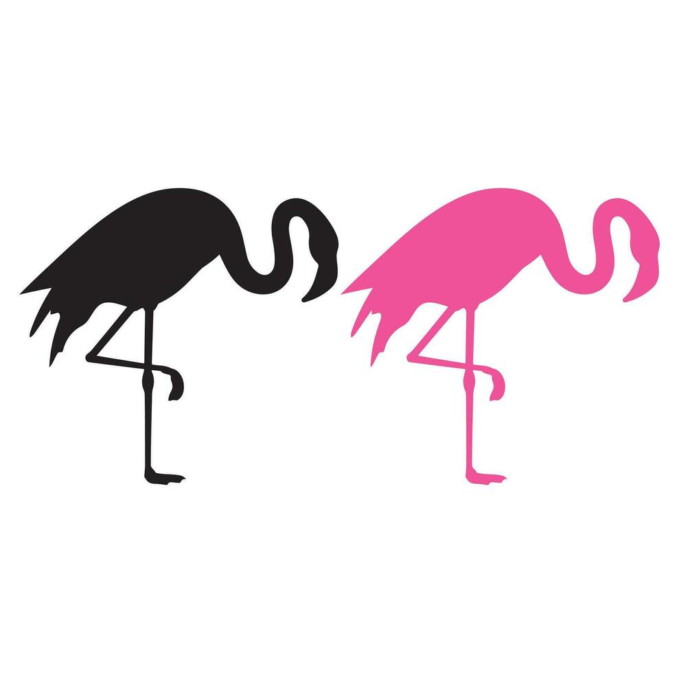 Vector Image Of Silhouette Flamingo