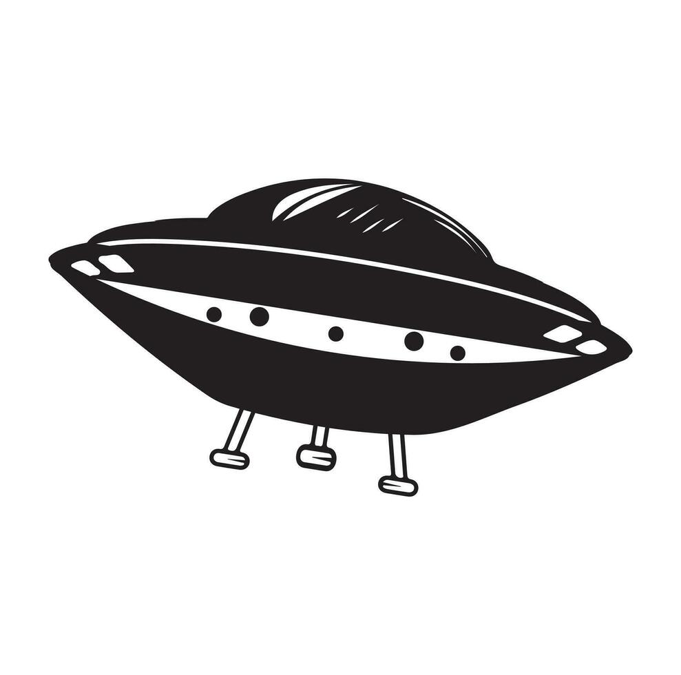 Ufo vector illustration unidentified flying object saucer cosmic vessel