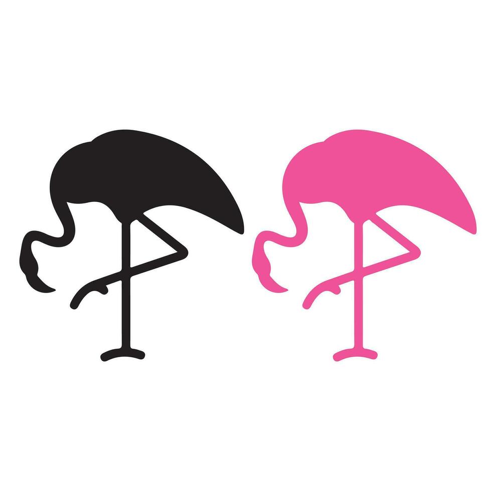 Vector Image Of Silhouette Flamingo