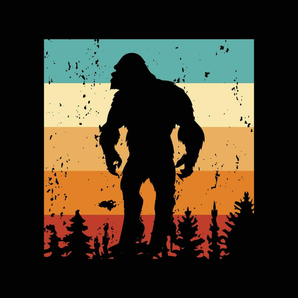 bigfoot t shirt design vector