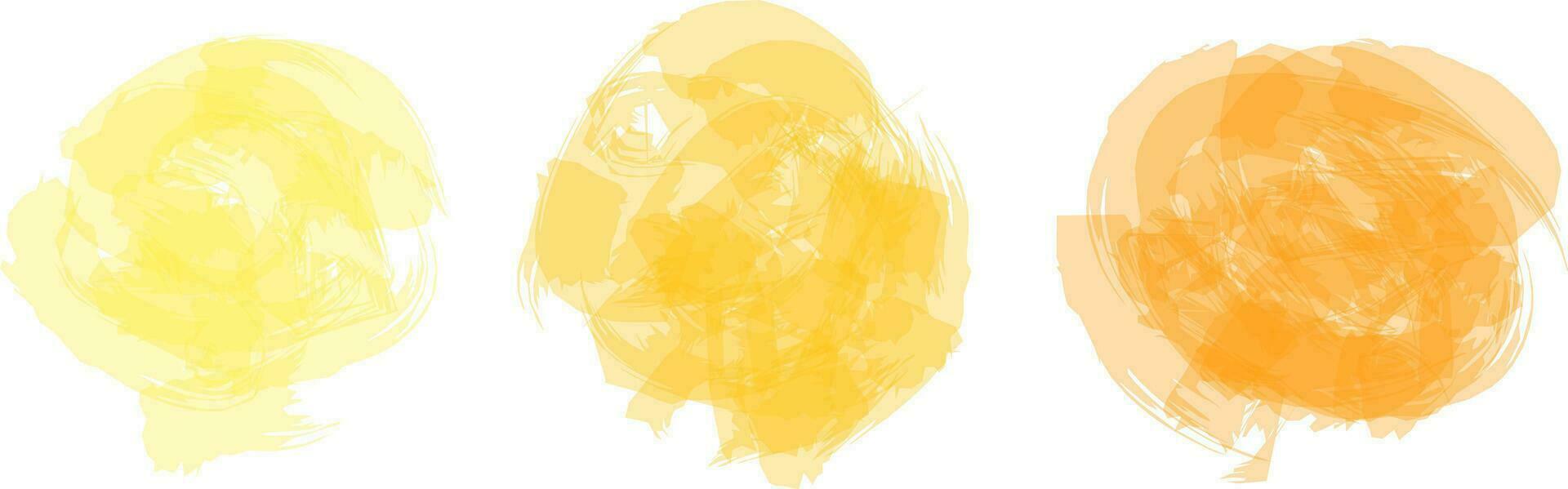 vector translúcido amarillo lugares, trazos, acuarela imitación, conjunto