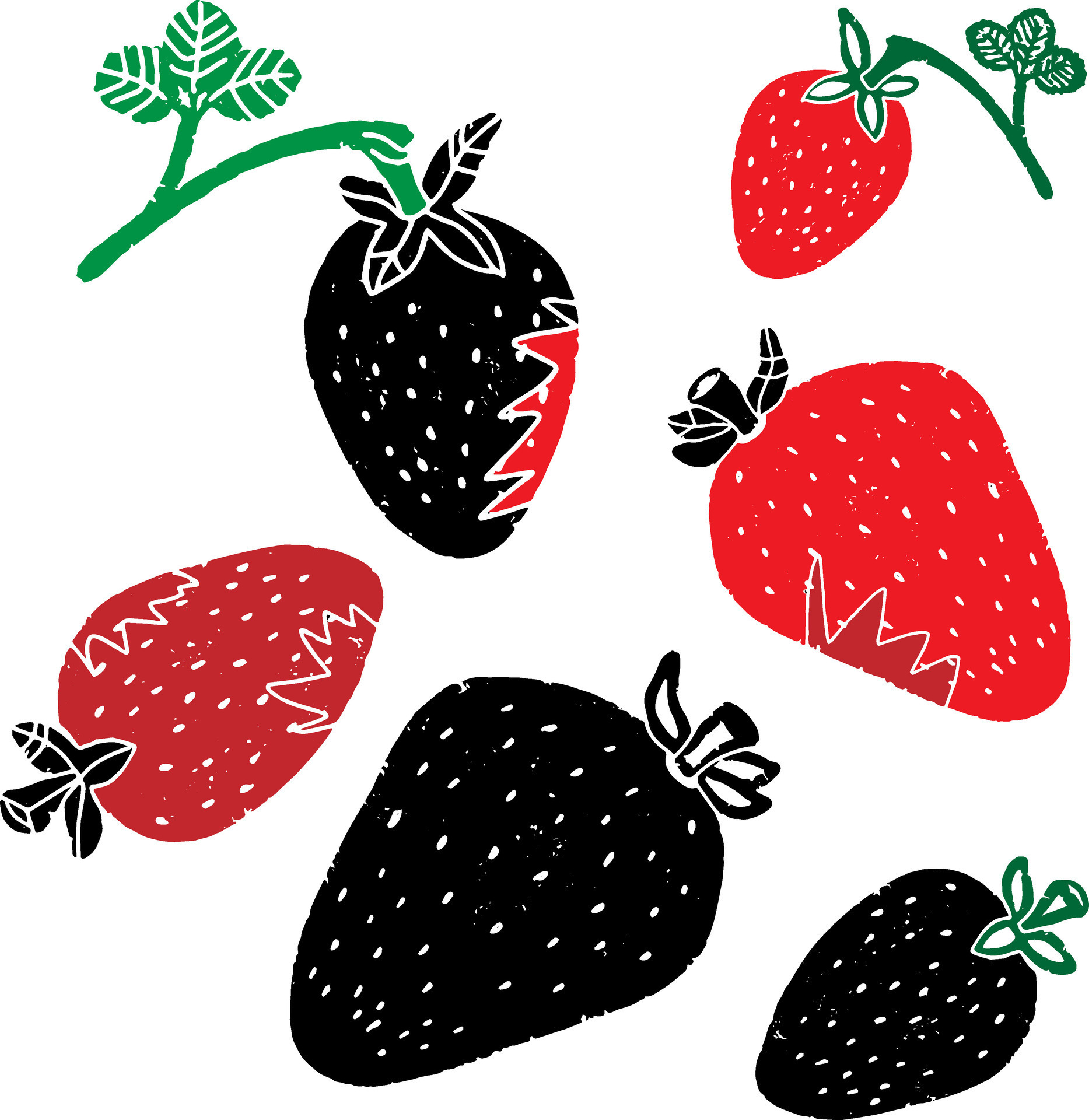 Strawberry. Graphic texture elements. Vector set, collection 27605203