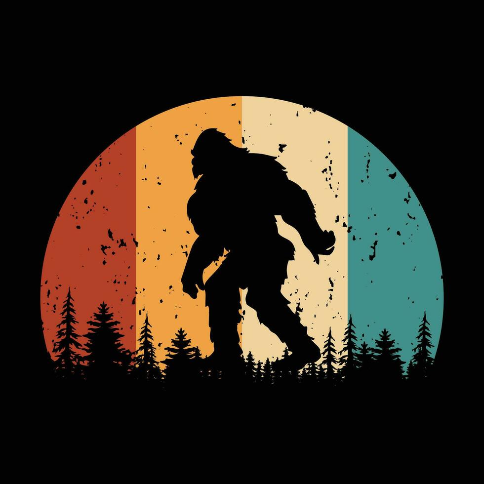 bigfoot t shirt design vector