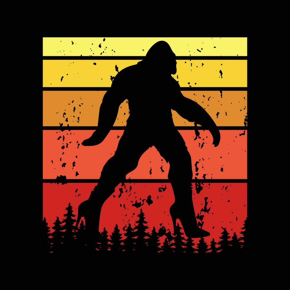 bigfoot t shirt design vector