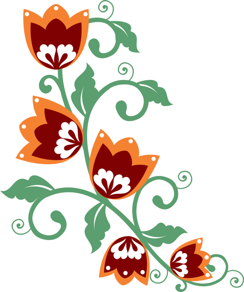 hand drawn flower pattern png