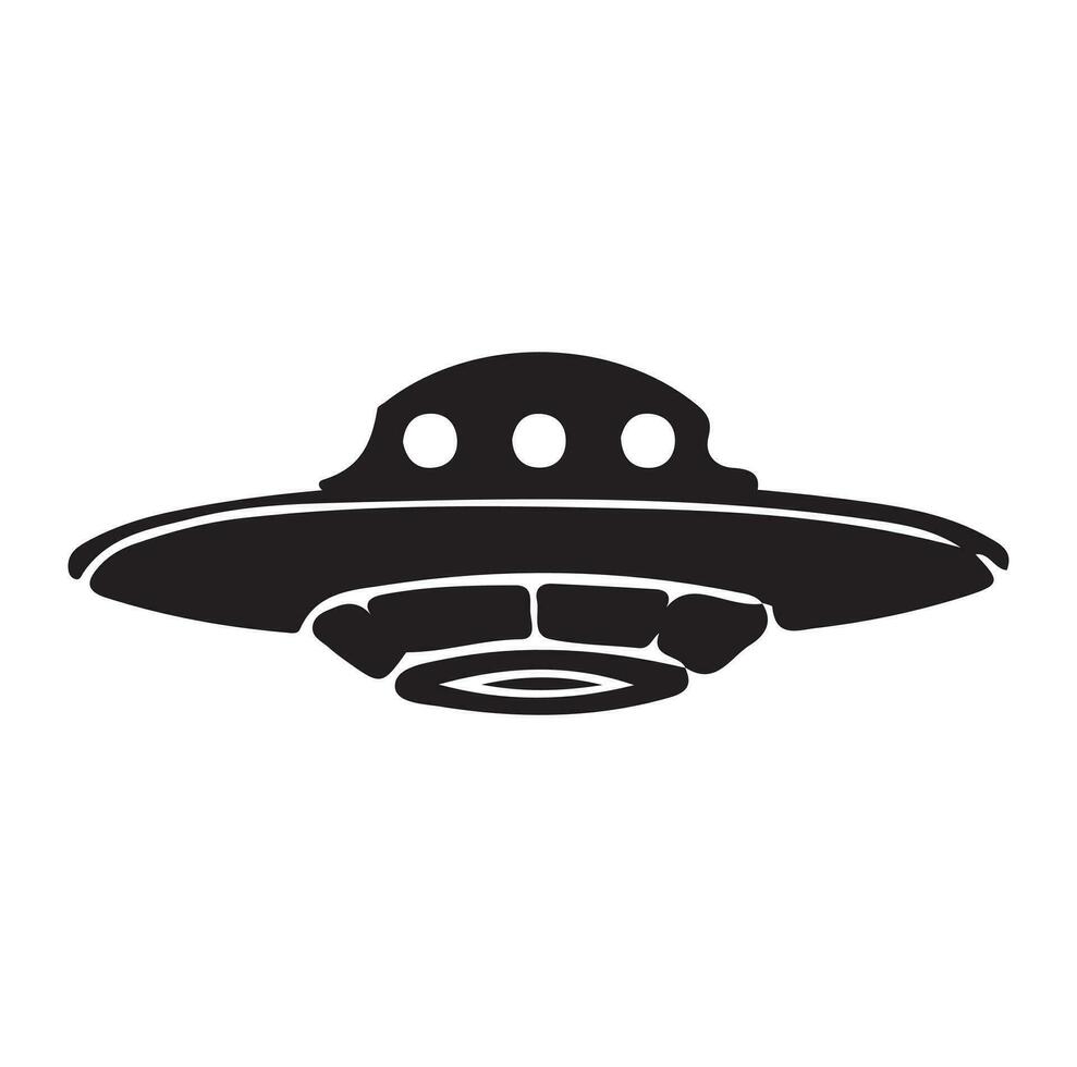 Ufo vector illustration unidentified flying object saucer cosmic vessel