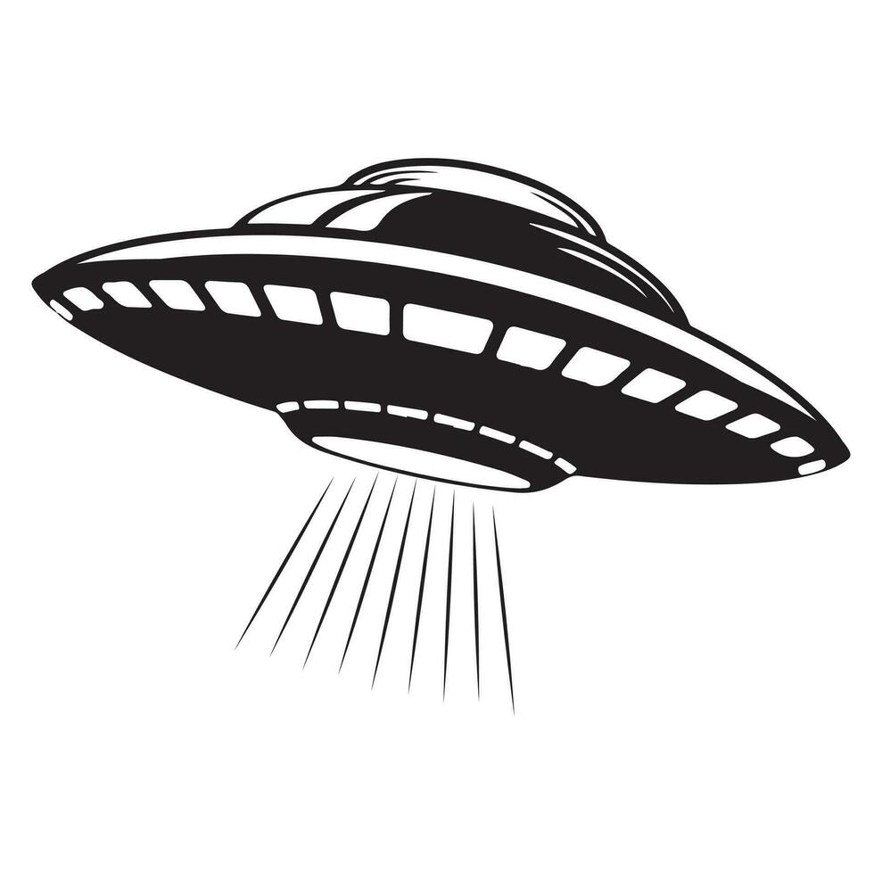 Ufo vector illustration unidentified flying object saucer cosmic vessel