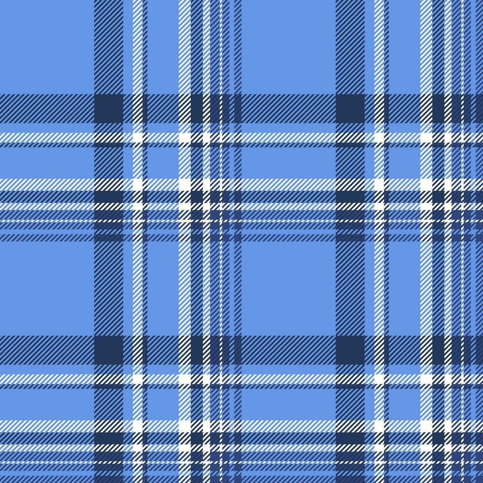 Plaid seamless pattern in blue. Check fabric texture. Vector textile print.