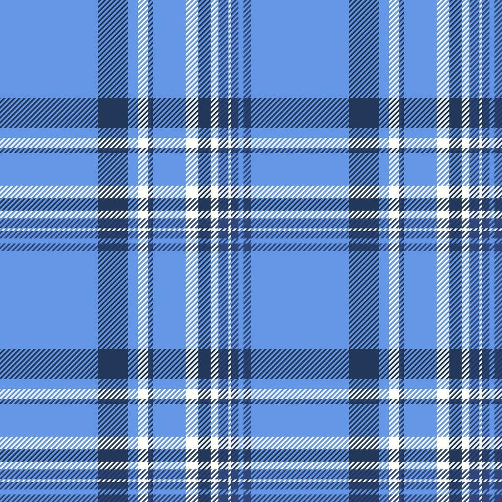 Plaid seamless pattern in blue. Check fabric texture. Vector textile print.