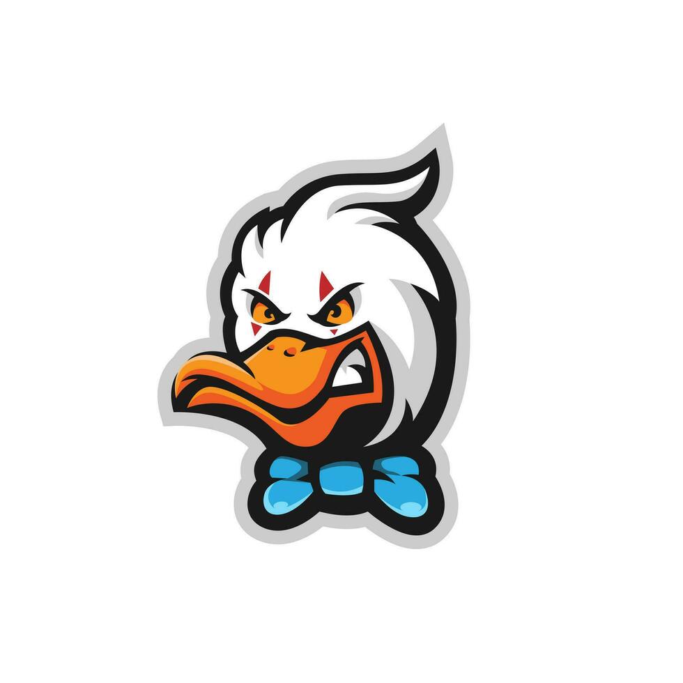 Angry Duck cartoon mascot logo design illustration vector