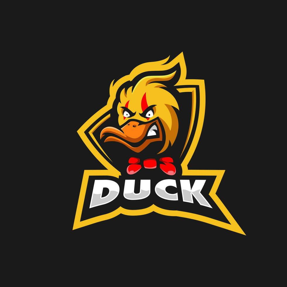 Duck cartoon mascot logo design illustration vector