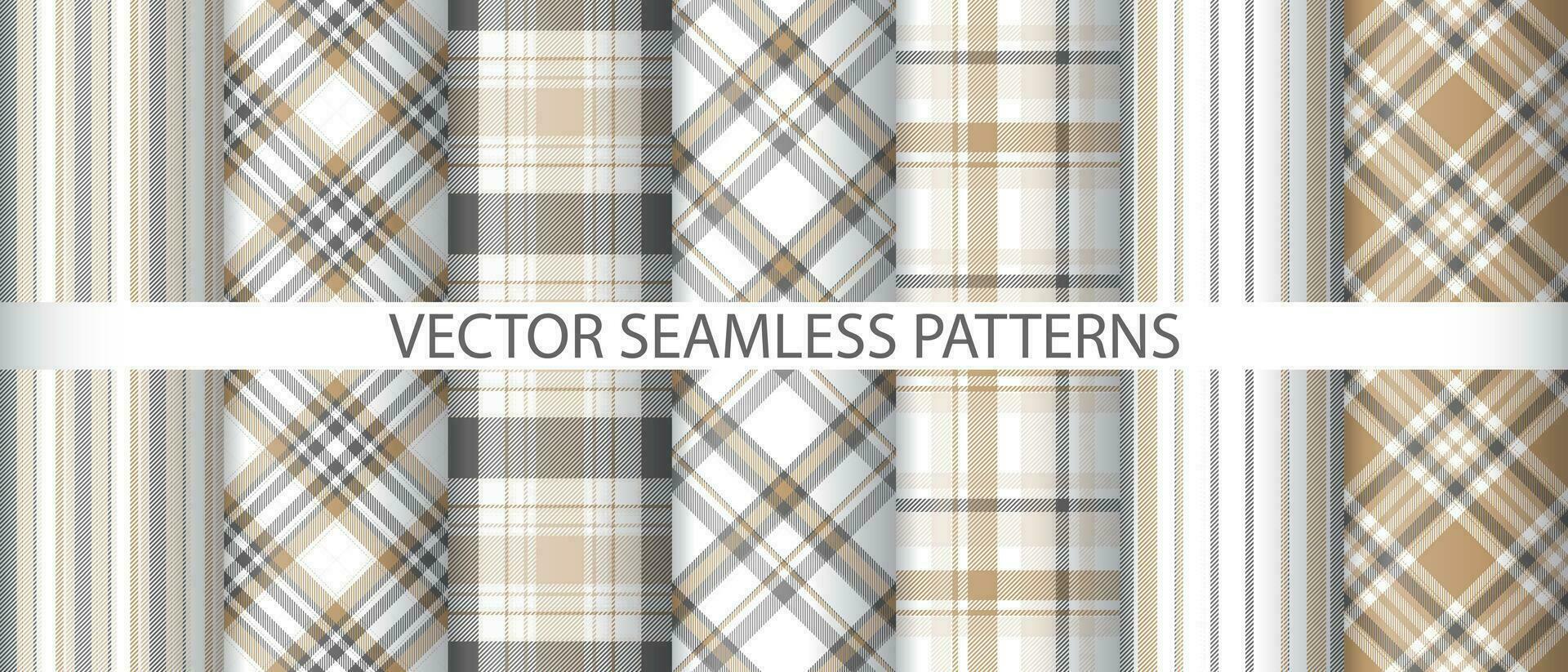 Set background check fabric. Seamless textile pattern. Texture vector tartan plaid.