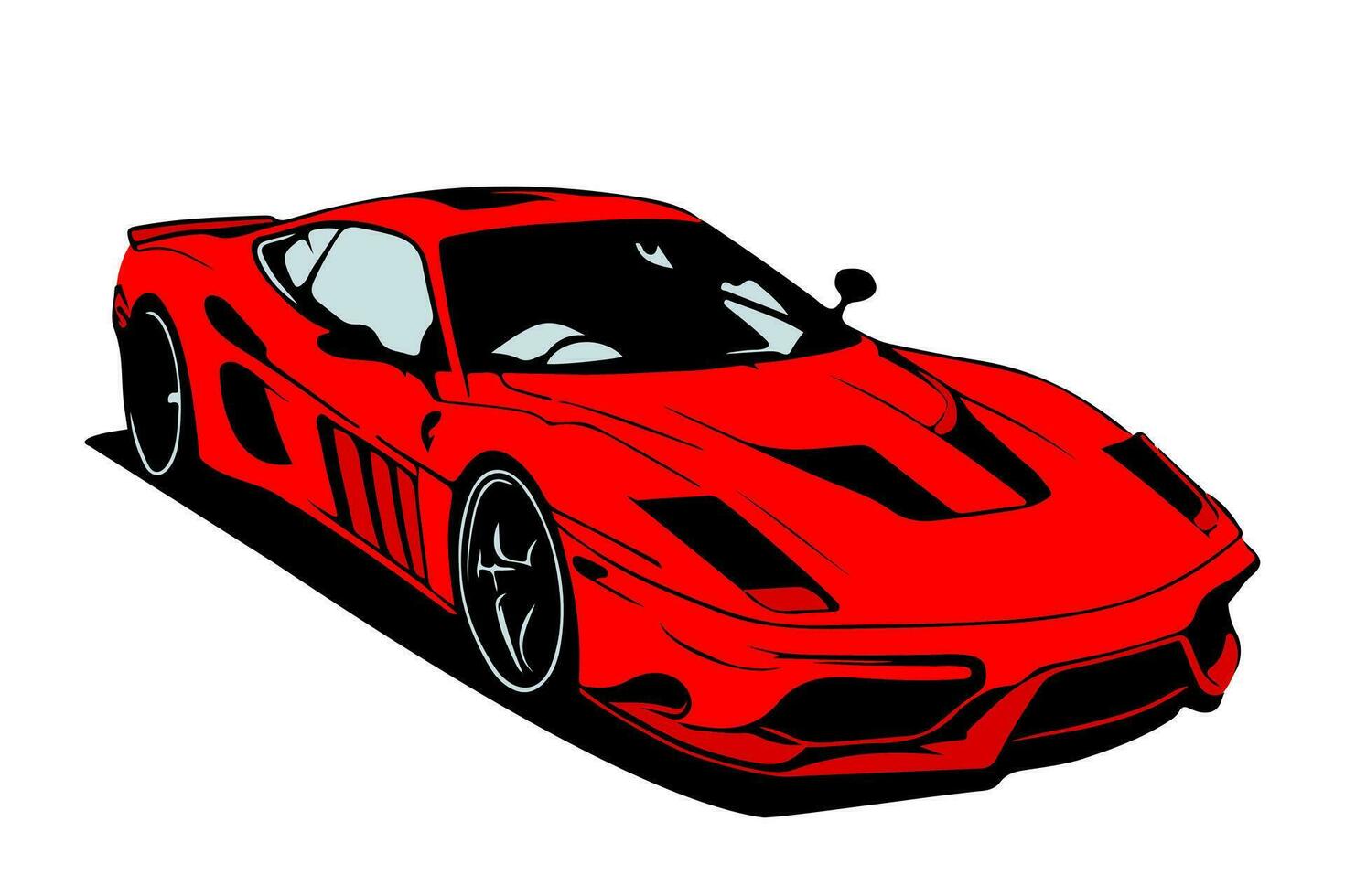 Sport car vector illustration for t shirt design, print and logo. Sportcar clipart of speed vehicle.