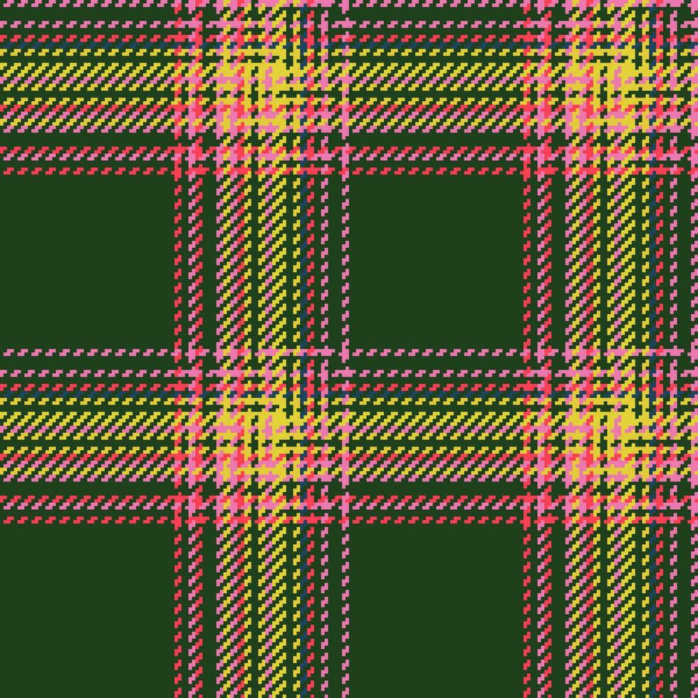 Seamless fabric pattern of tartan texture check with a vector plaid background textile.