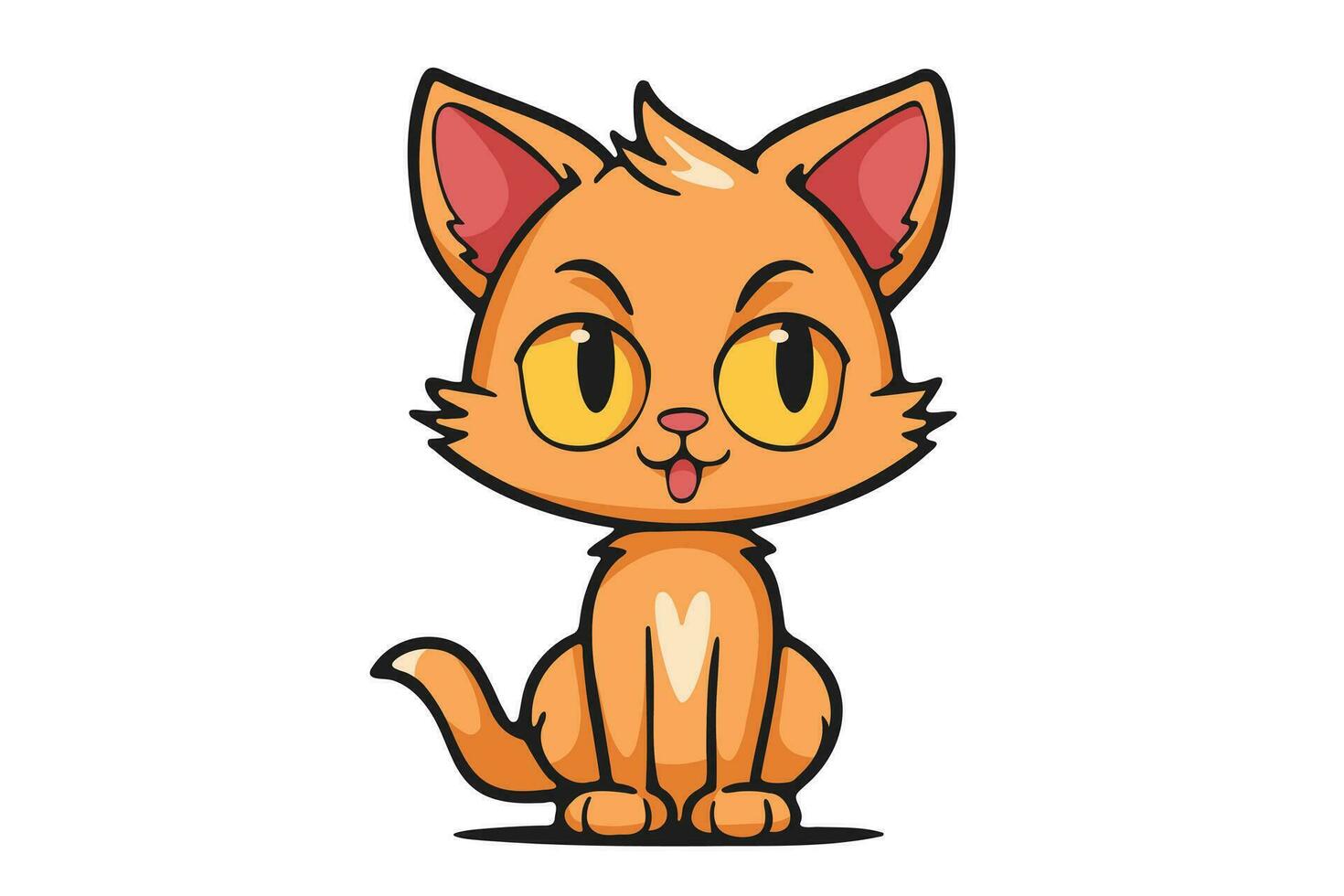 Cute cat clipart, vector illustration. Cartoon kitten icon and logo