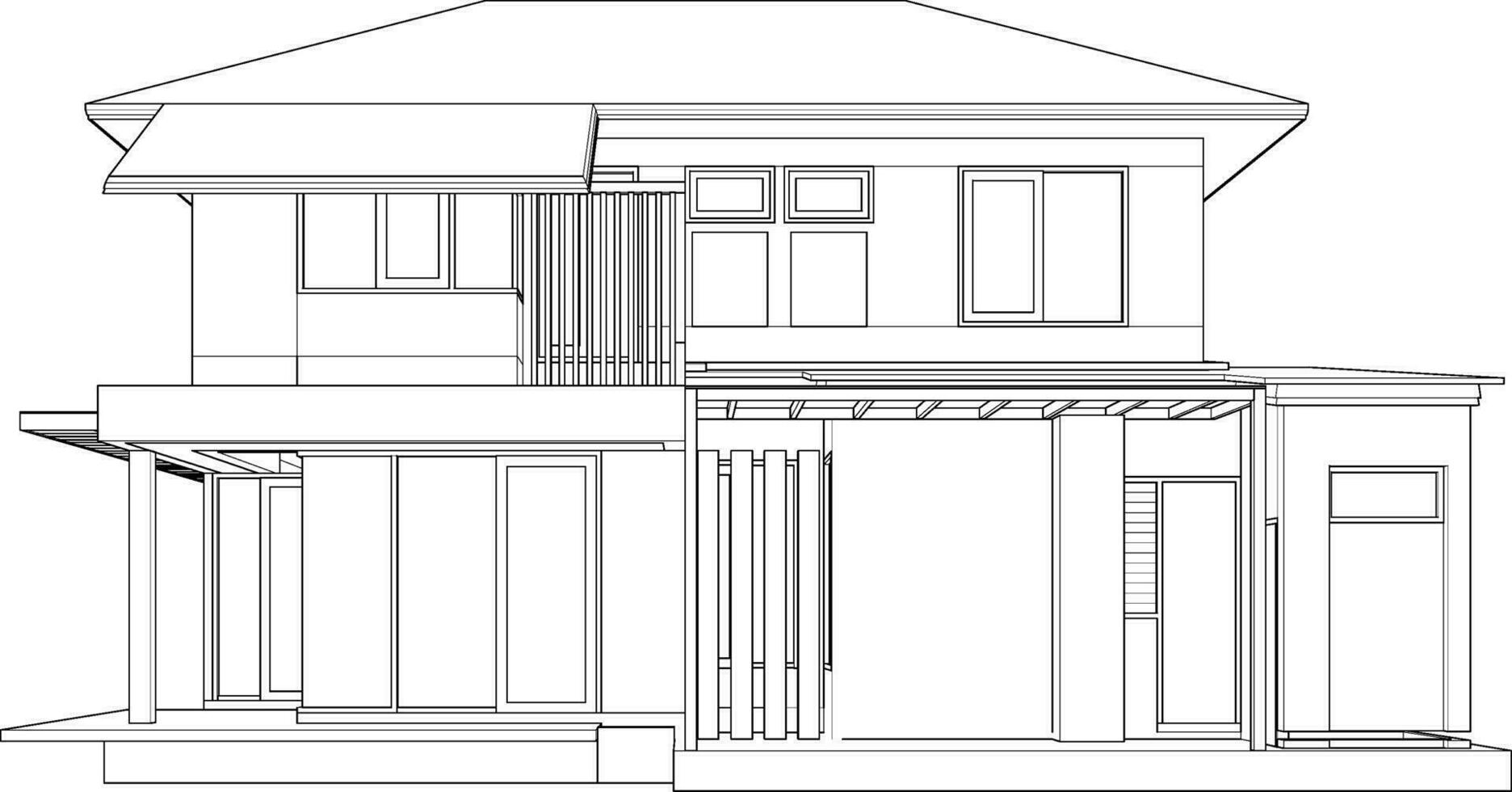 3d ilustración de residencial proyecto vector