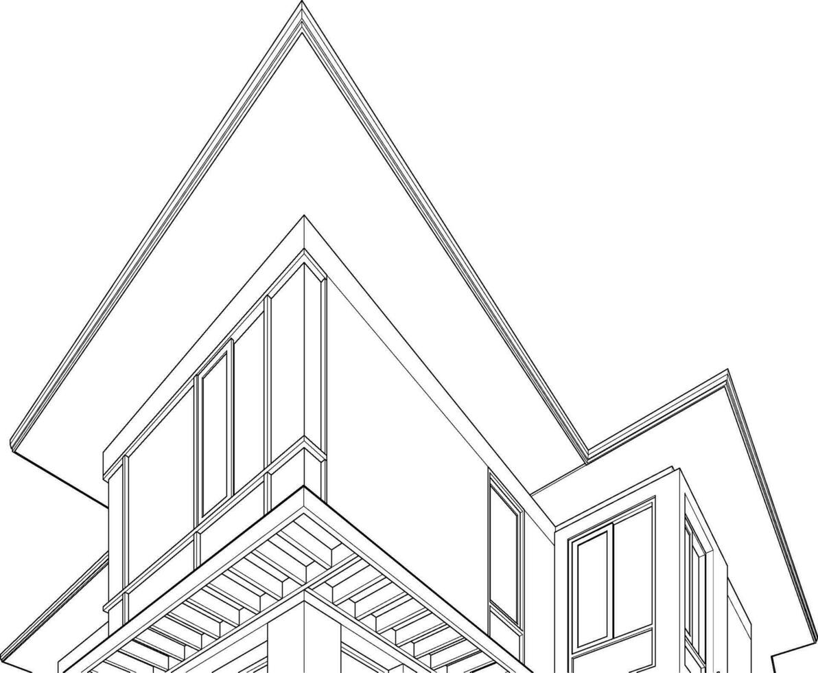 3D illustration of residential project vector