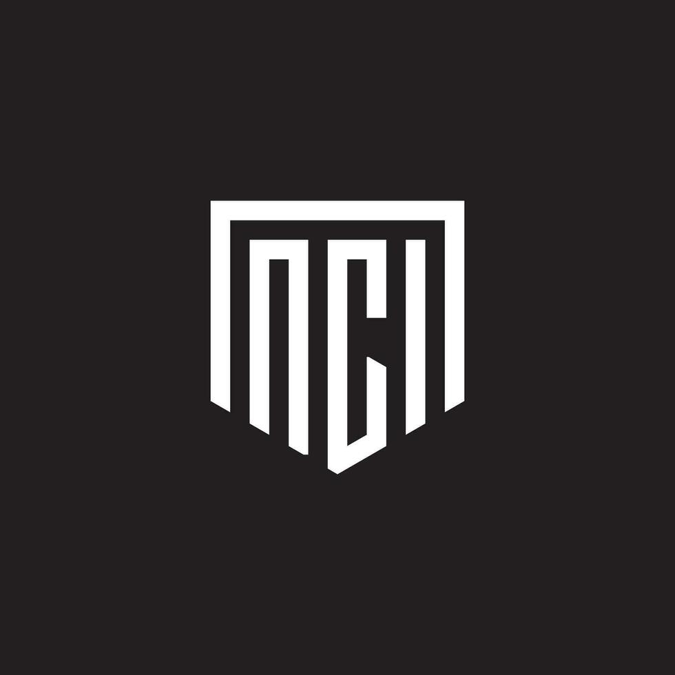 moderno nci letra logo diseño vector