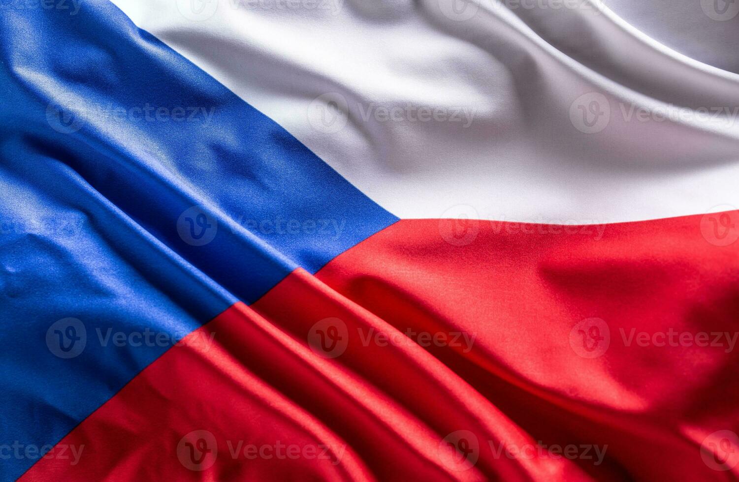 Waving flag of Czech Republic. National symbol of country and state photo