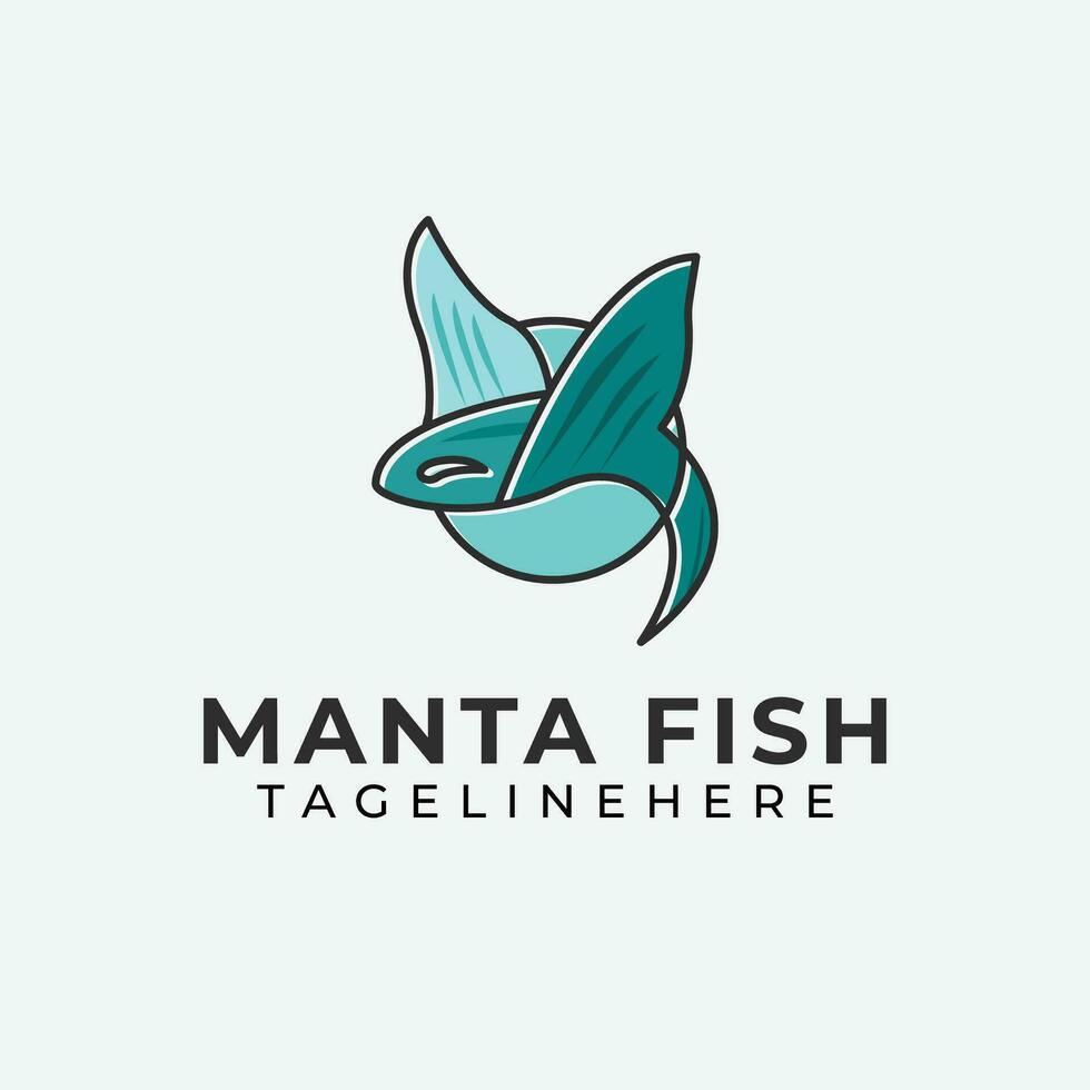 manta pescado logo icono diseño, manta imágenes vector diseño .