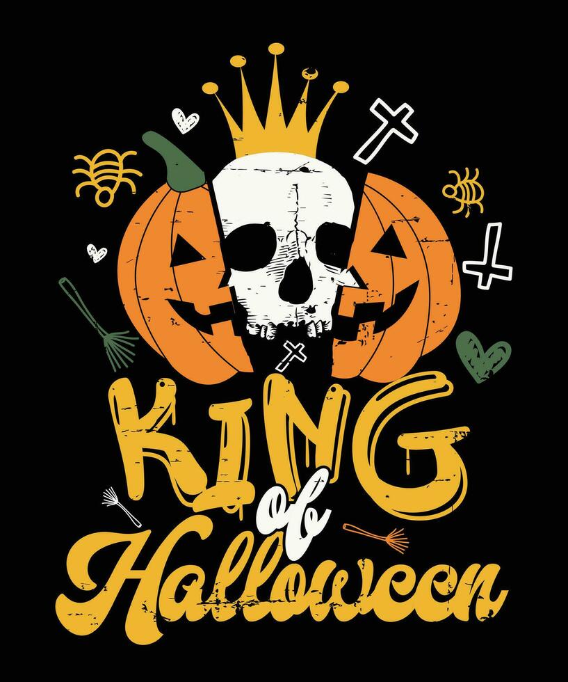 King of halloween. Halloweeen t shirt design and print template. vector