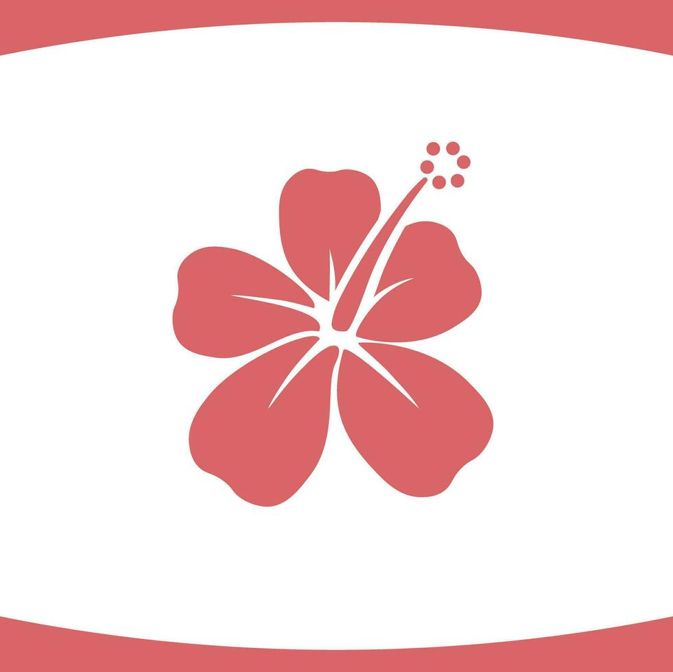 hibisco rojo flor logo vector