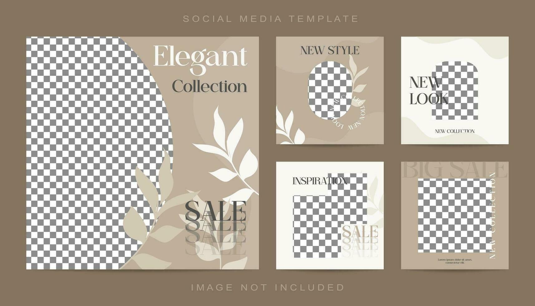 Minimalist Creative Concept Fashion Collection Social Media Post Set Template vector