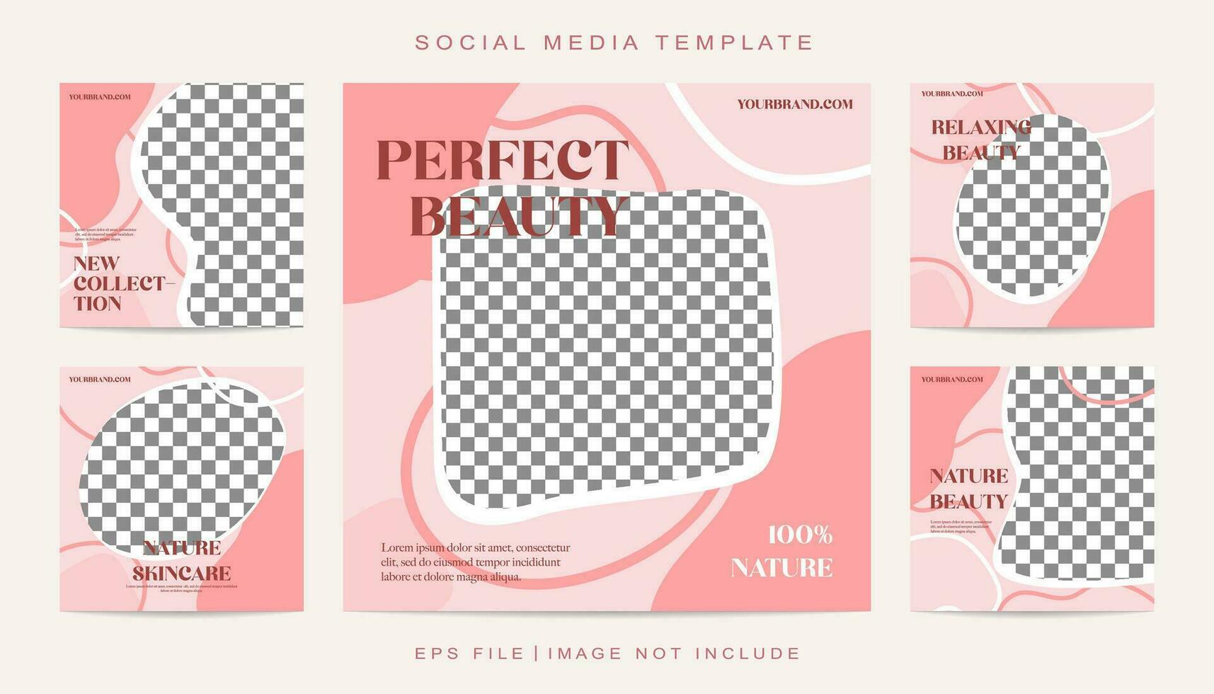 Minimalist Creative Concept Beauty Salon and Spa Social Media Post Set Template vector