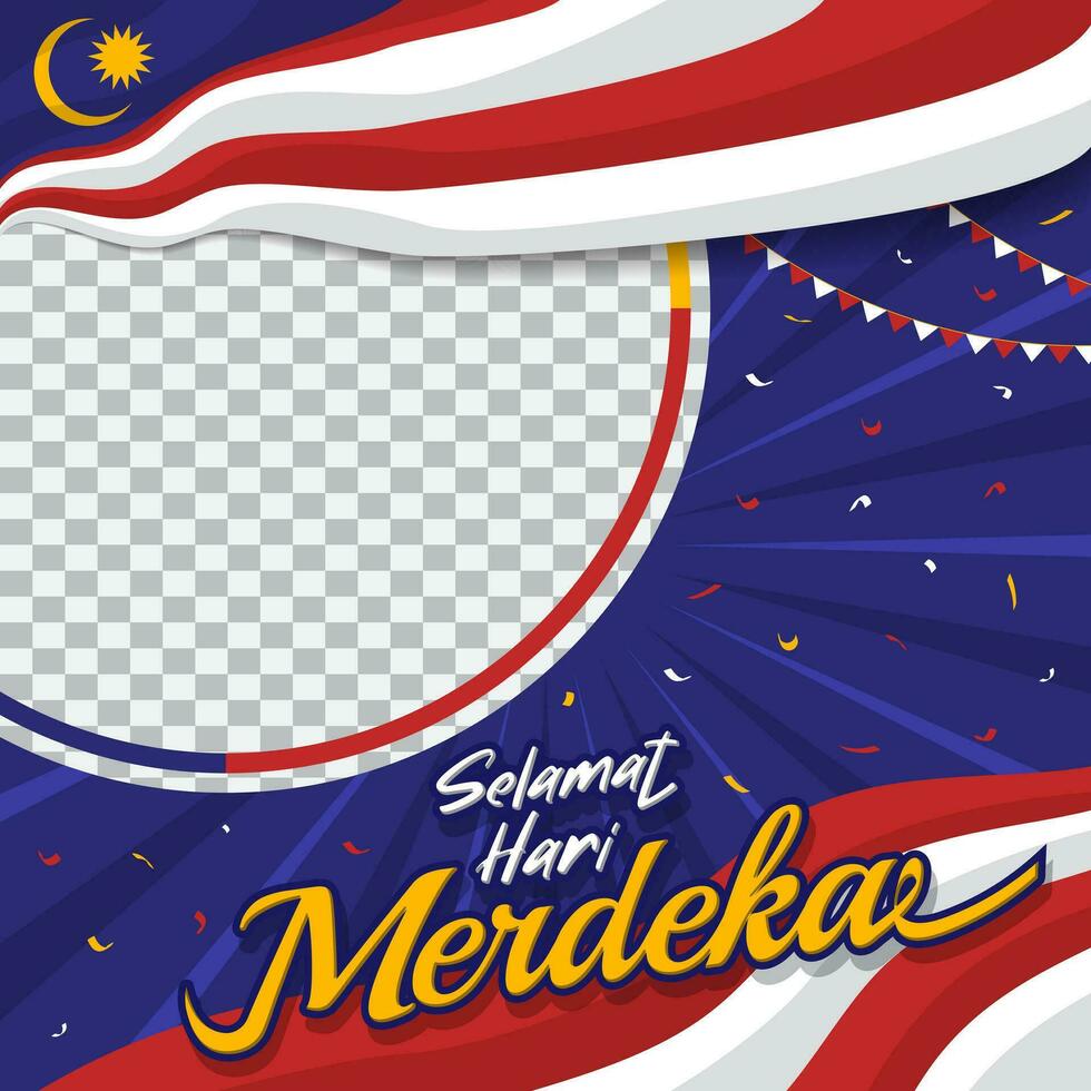 transparent background greeting Malaysia Independence Day vector