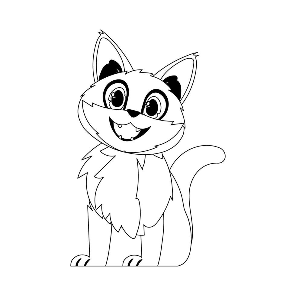 Cleverly cat in a arrange plan, extraordinary for children's coloring books. Cartoon style, Illustration vector