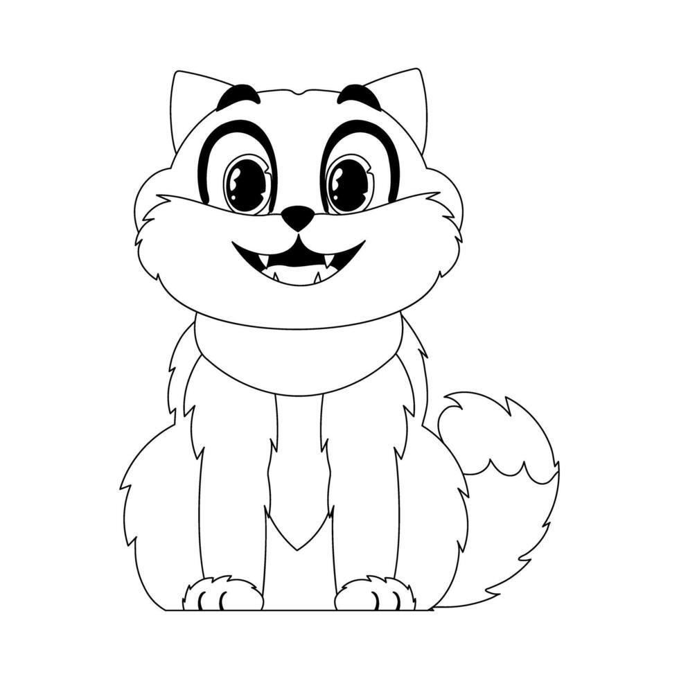 Intelligent cat in a coordinate design, incredible for children's coloring books. Cartoon style, Illustration vector