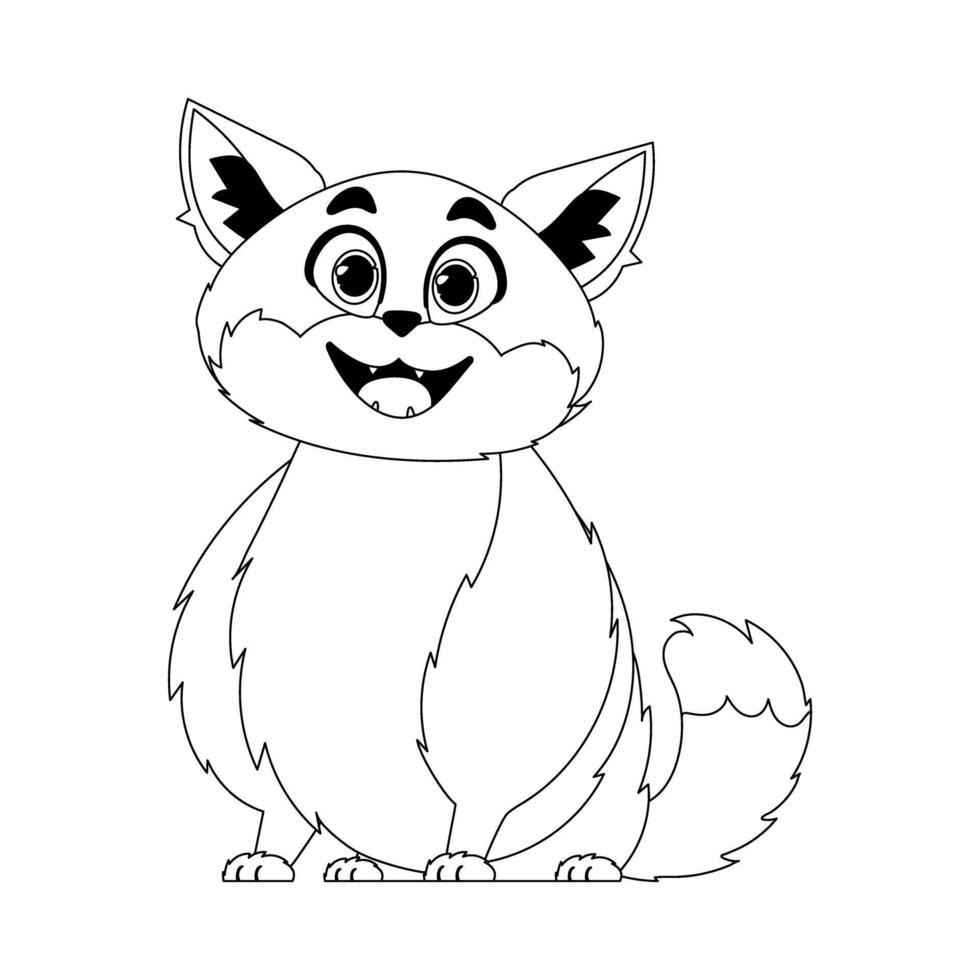 Cleverly cat in a organize organize, stunning for children's coloring books. Cartoon style, Vector Illustration