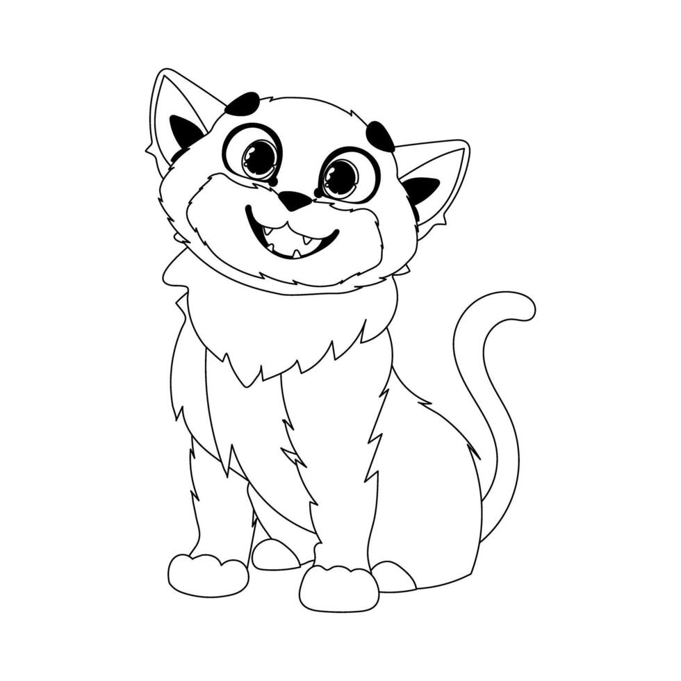 Cleverly cat in a organize organize, stunning for children's coloring books. Cartoon style, Illustration vector