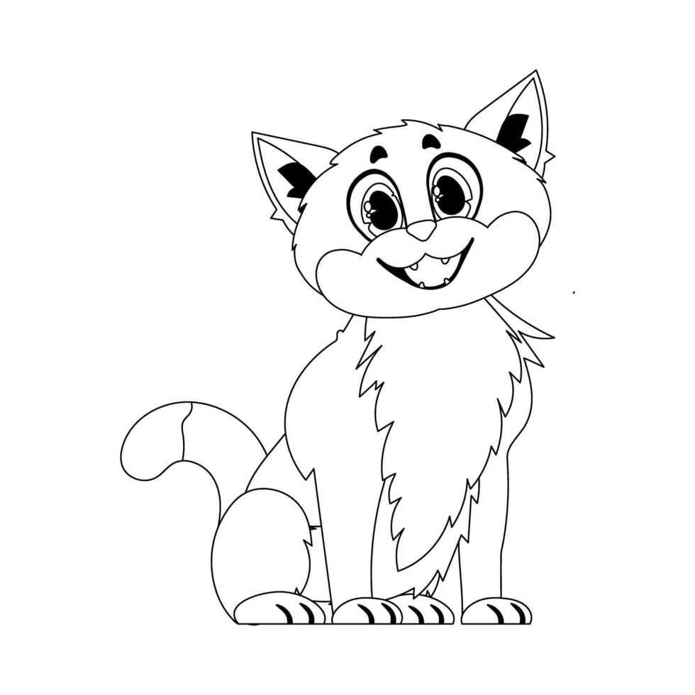Cleverly cat in a organize organize, surprising for children's coloring books. Cartoon style, Illustration vector