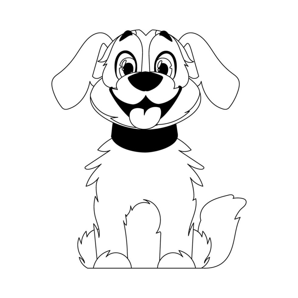 Clever puppy in a direct fashion, great for children's coloring books. Cartoon style, Vector Illustration