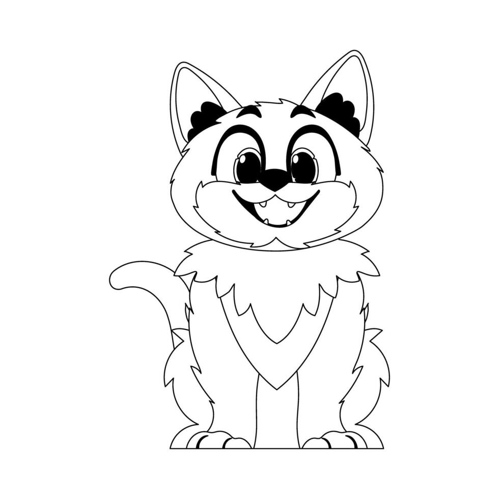 Cleverly cat in a organize organize, extraordinary for children's coloring books. Cartoon style, Illustration vector