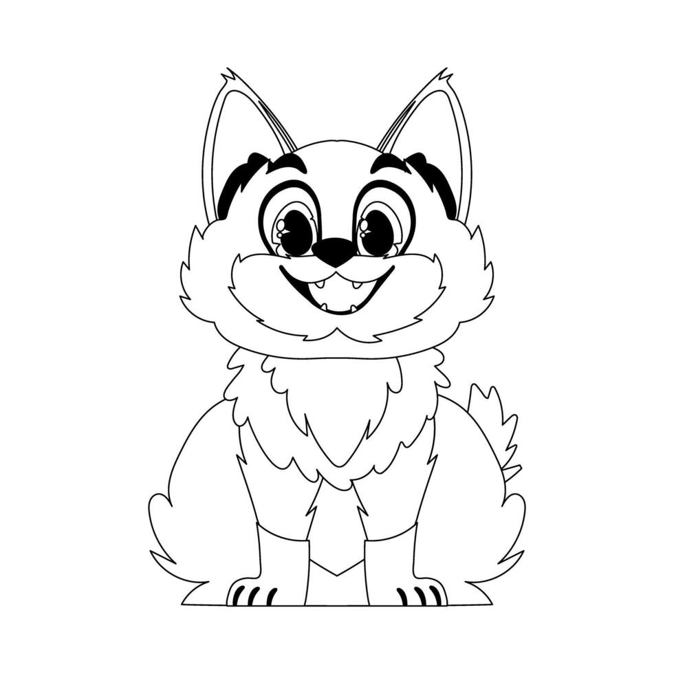 Cleverly cat in a organize organize, astonishing for children's coloring books. Cartoon style, Illustration vector