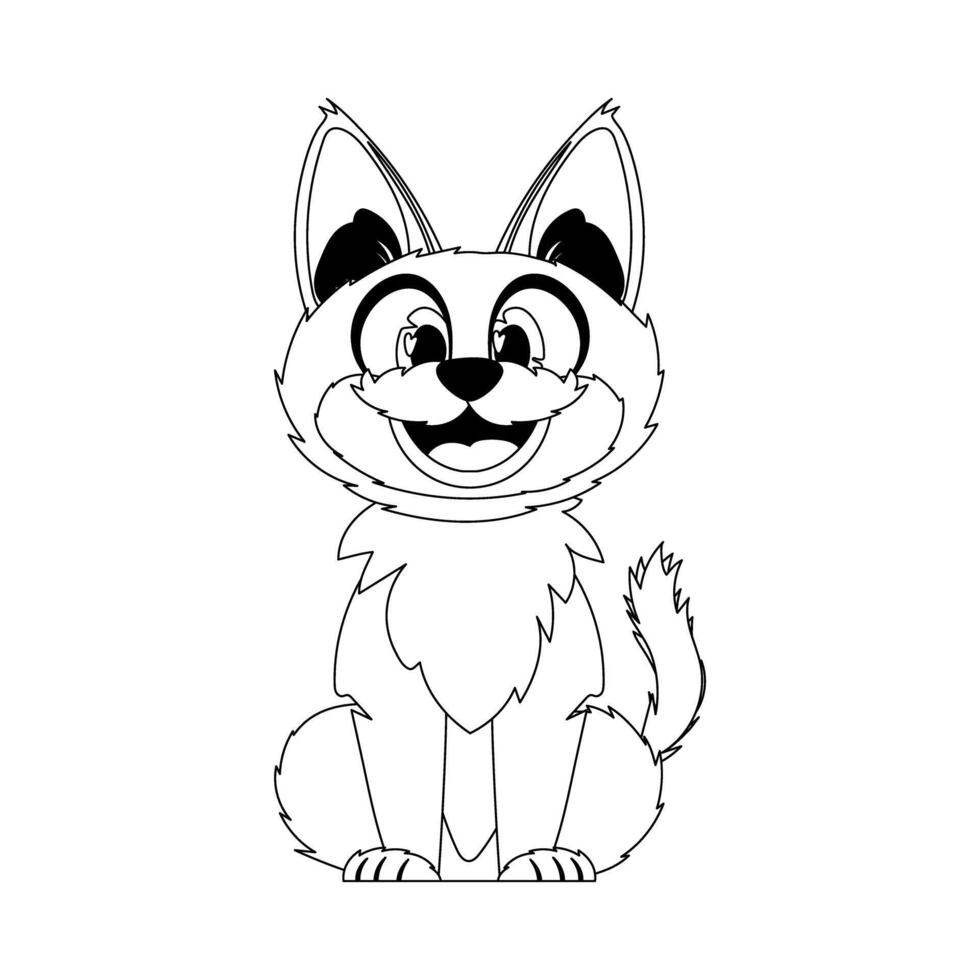 Cleverly cat in a organize organize, amazing for children's coloring books. Cartoon style, Illustration vector