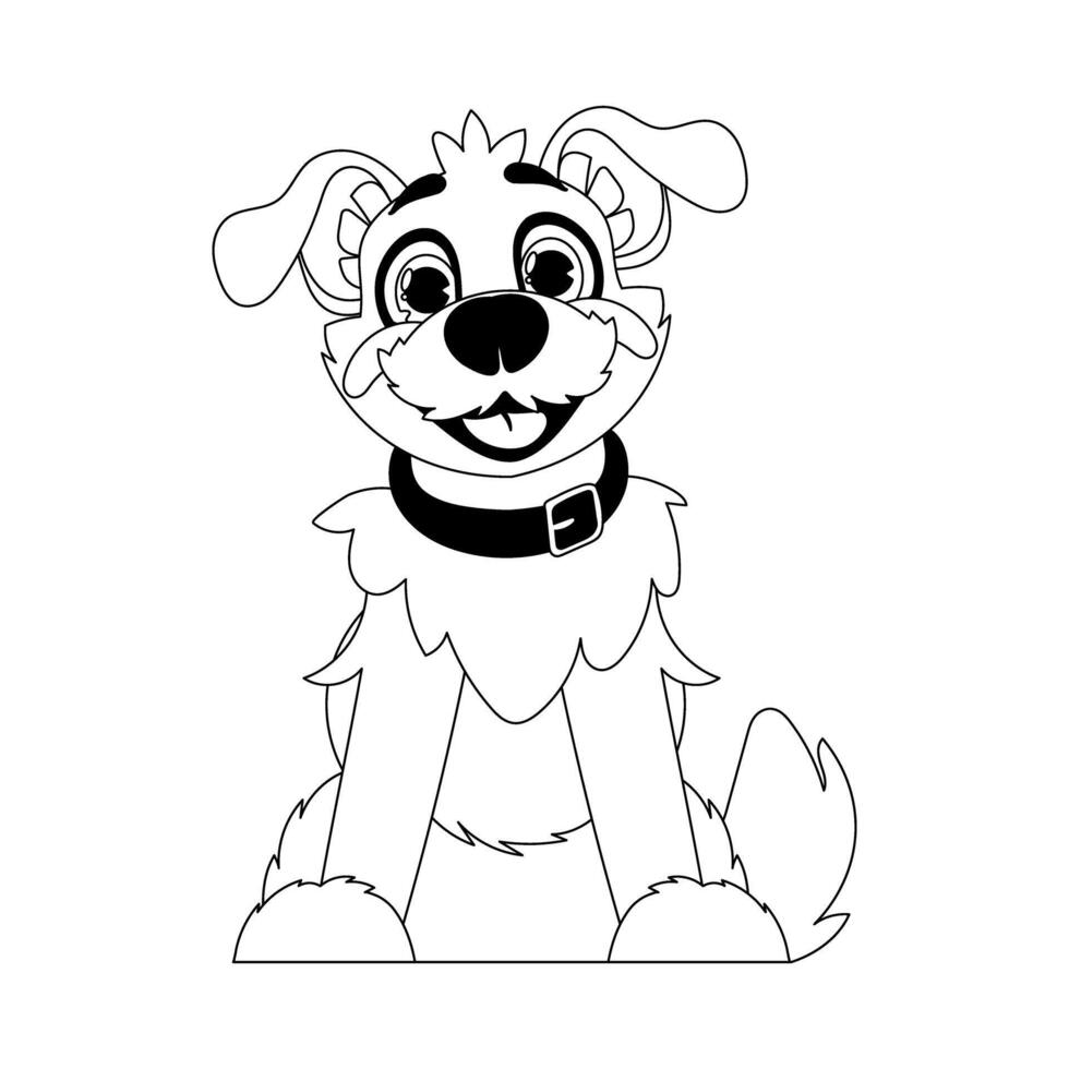 Skillfully puppy in a energize shape, pulverizing for children's coloring books. Cartoon style, Illustration vector